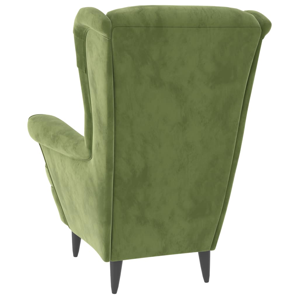 Fauteuil vert clair velours