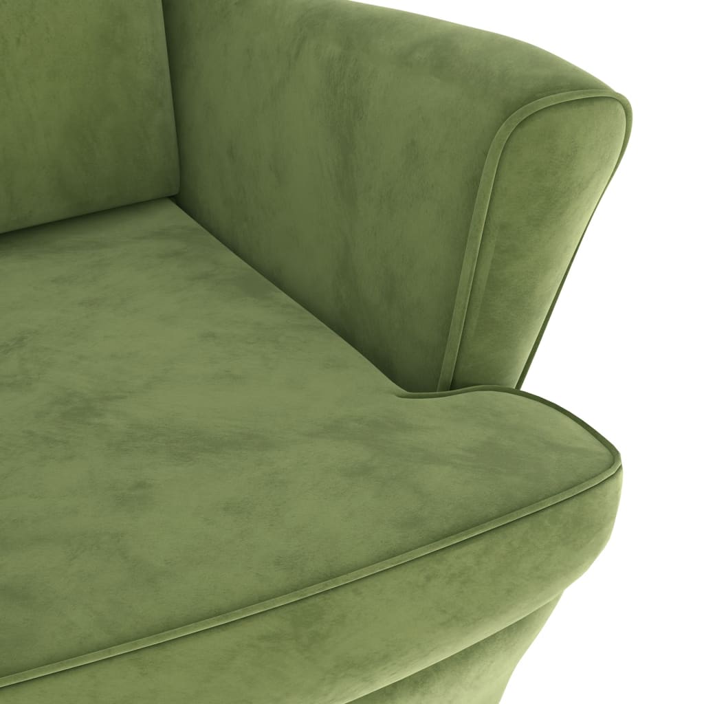 Fauteuil vert clair velours