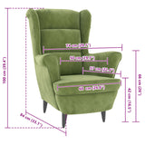 Fauteuil vert clair velours