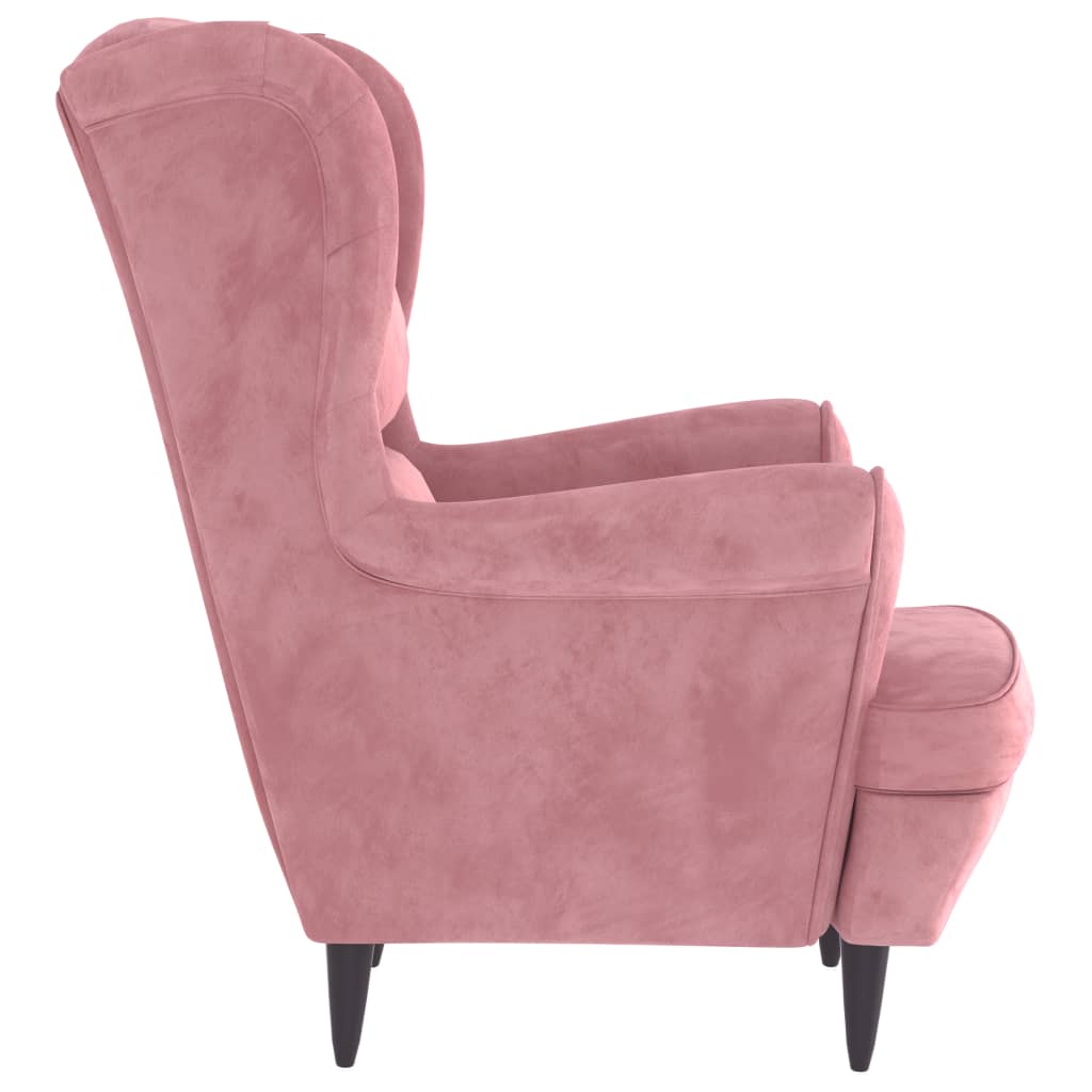 Fauteuil rose velours