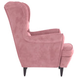 Fauteuil rose velours