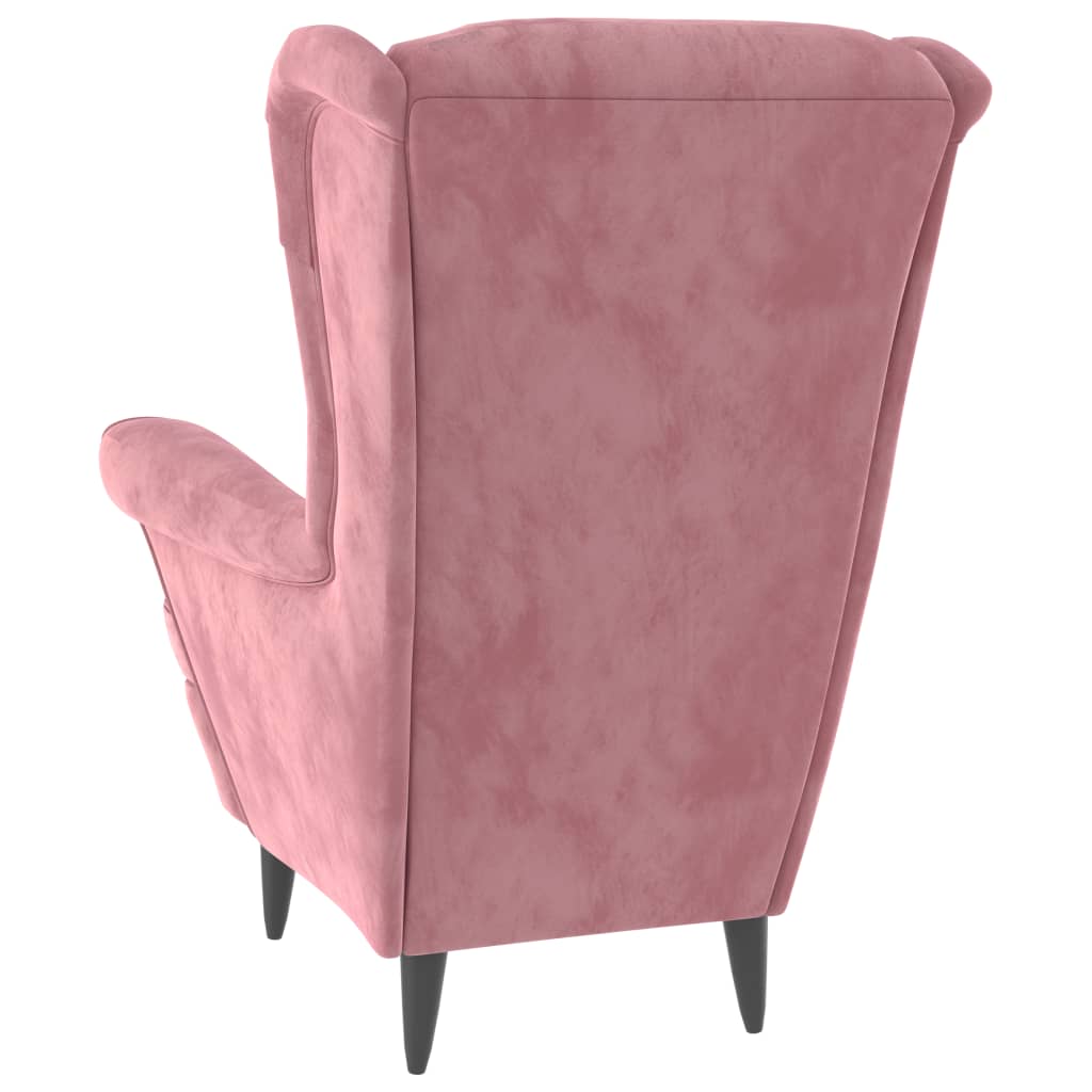 Fauteuil rose velours