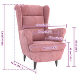 Fauteuil rose velours