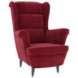 Fauteuil rouge bordeaux velours