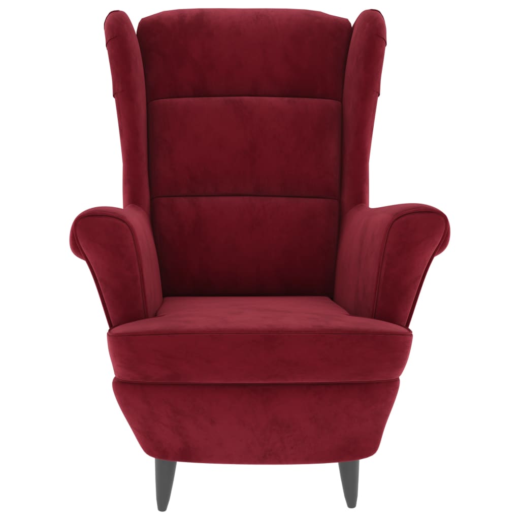 Fauteuil rouge bordeaux velours