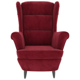 Fauteuil rouge bordeaux velours