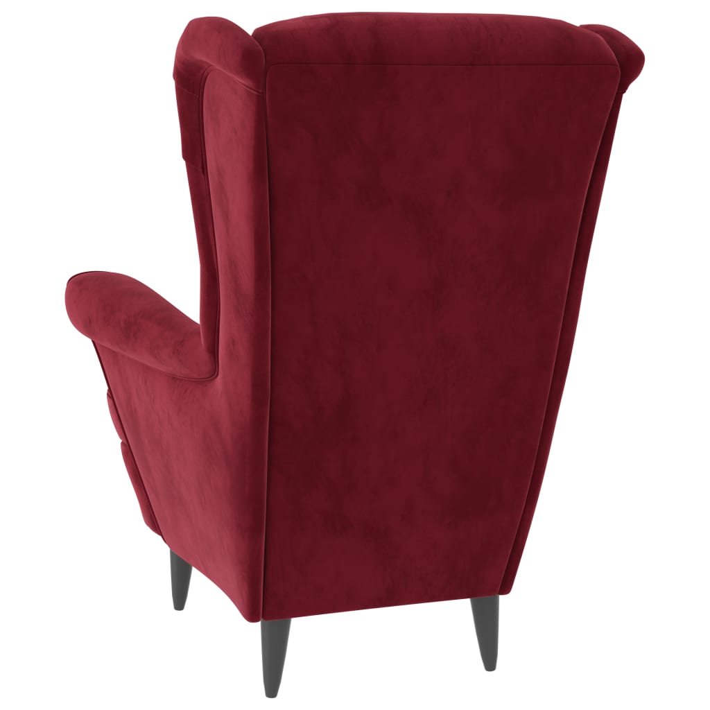 Fauteuil rouge bordeaux velours