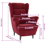 Fauteuil rouge bordeaux velours