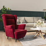 Fauteuil rouge bordeaux velours