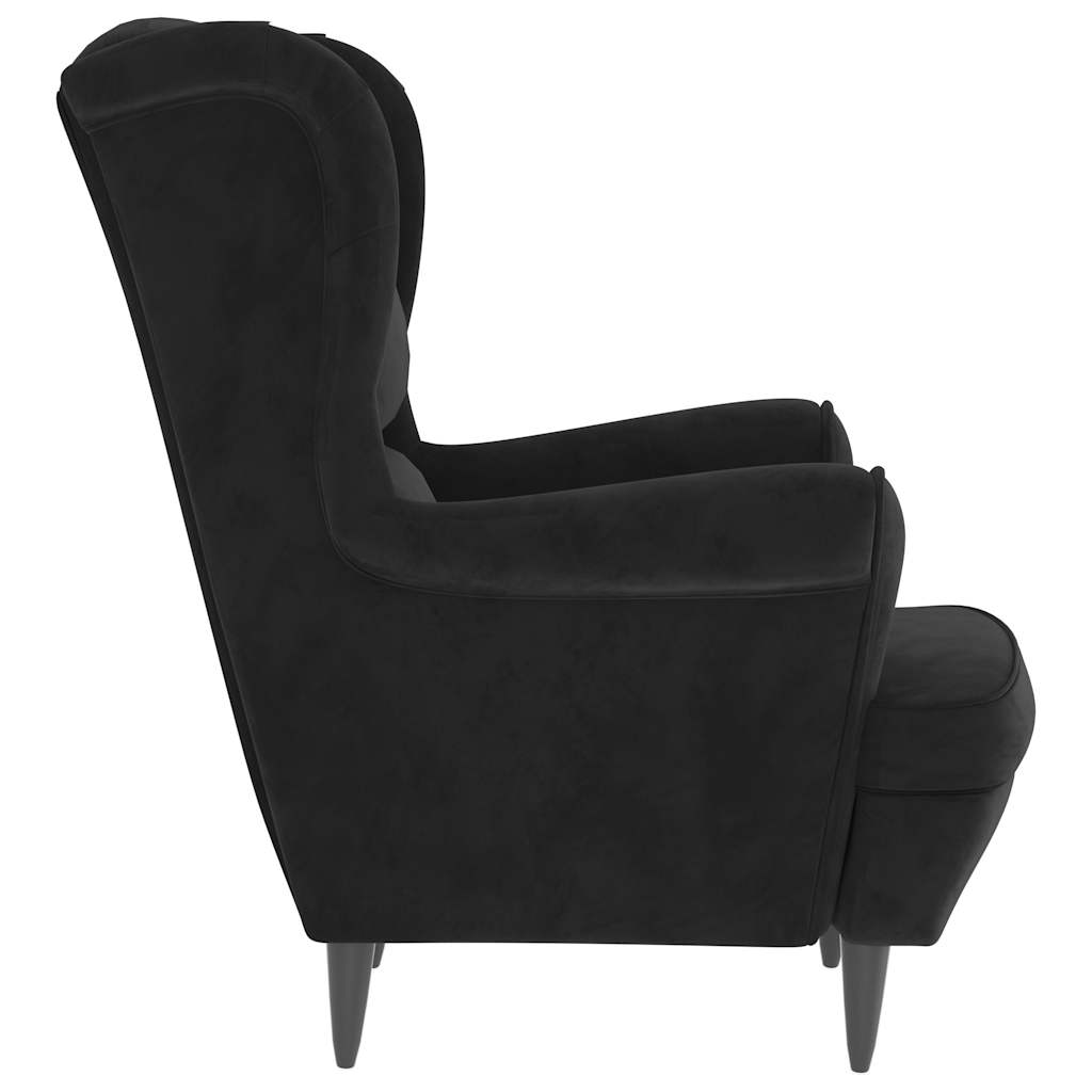 Fauteuil noir velours