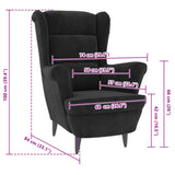 Fauteuil noir velours