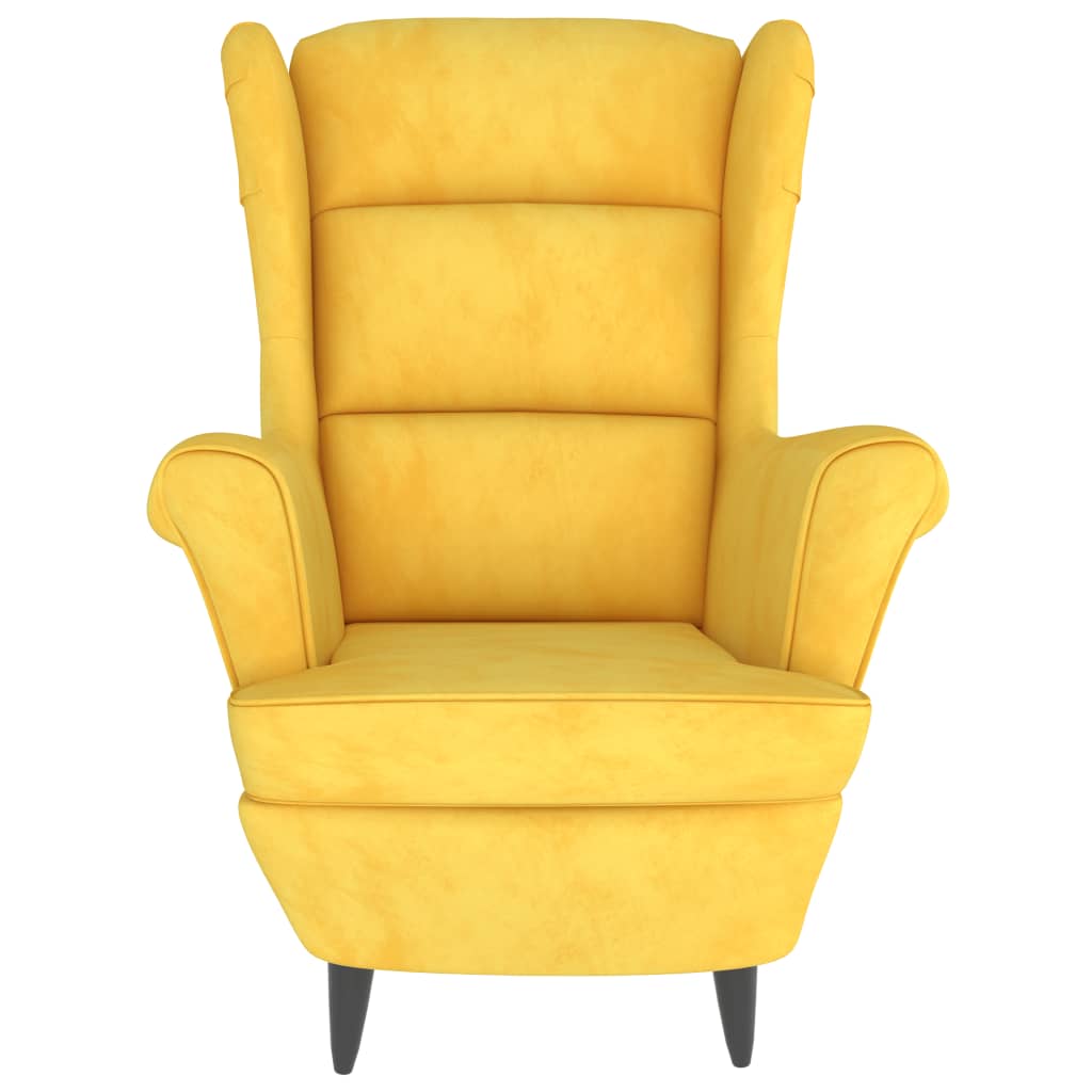 Fauteuil jaune moutarde velours