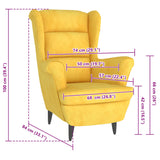 Fauteuil jaune moutarde velours