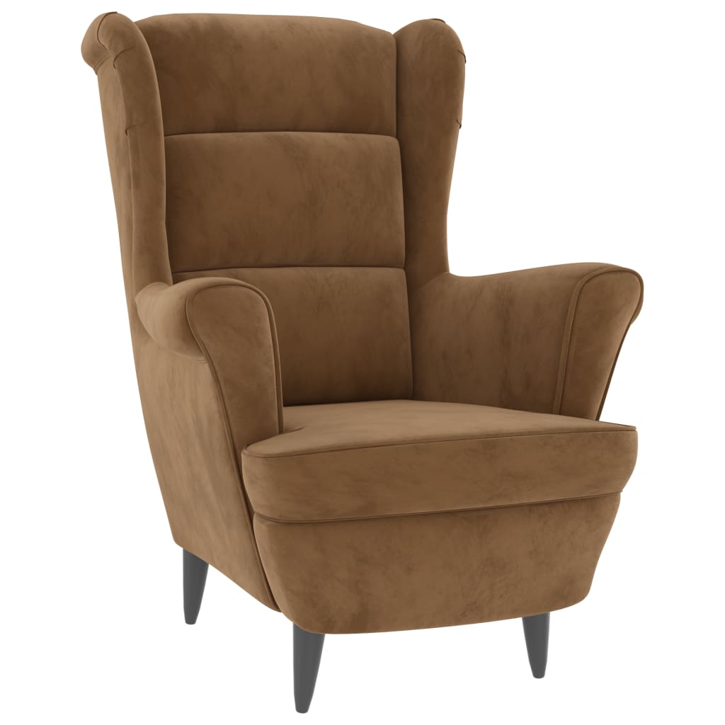 Fauteuil marron velours