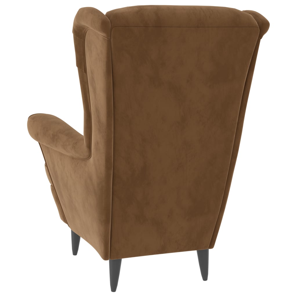 Fauteuil marron velours