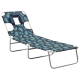 Folding lounge chair head cushion Steel Leaf pattern