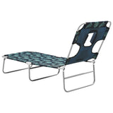 Folding lounge chair head cushion Steel Leaf pattern