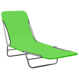 Chaises longues pliables lot de 2 Acier et tissu Vert