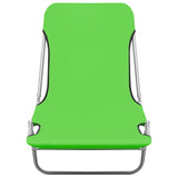 Chaises longues pliables lot de 2 Acier et tissu Vert