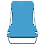 Chaises longues pliables lot de 2 Acier et tissu Bleu