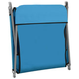 Chaises longues pliables lot de 2 Acier et tissu Bleu