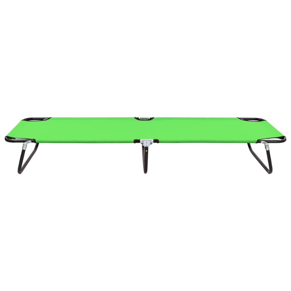 Chaise longue pliable acier vert