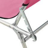 Chaise longue pliable avec auvent rose aluminium