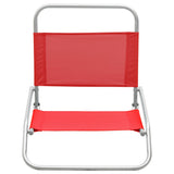 Chaises de plage pliables lot de 2 Rouge Tissu