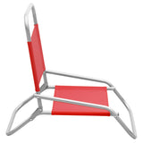 Chaises de plage pliables lot de 2 Rouge Tissu