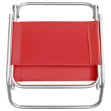 Chaises de plage pliables lot de 2 Rouge Tissu