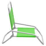 Folding Beach Chairs Set of 2 Green Fabric