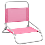 Chaises de plage pliables lot de 2 Rose Tissu