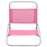 Chaises de plage pliables lot de 2 Rose Tissu