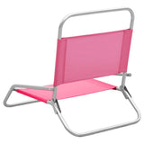 Chaises de plage pliables lot de 2 Rose Tissu