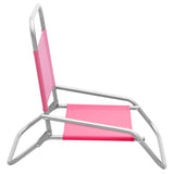 Chaises de plage pliables lot de 2 Rose Tissu