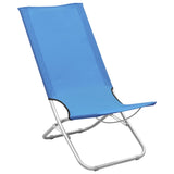 Chaises de plage pliables lot de 2 Bleu Tissu