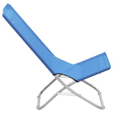 Chaises de plage pliables lot de 2 Bleu Tissu