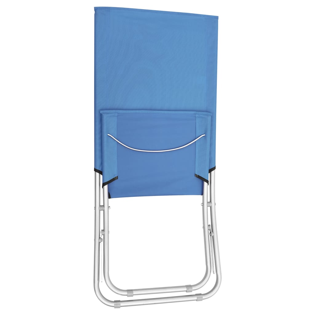 Chaises de plage pliables lot de 2 Bleu Tissu