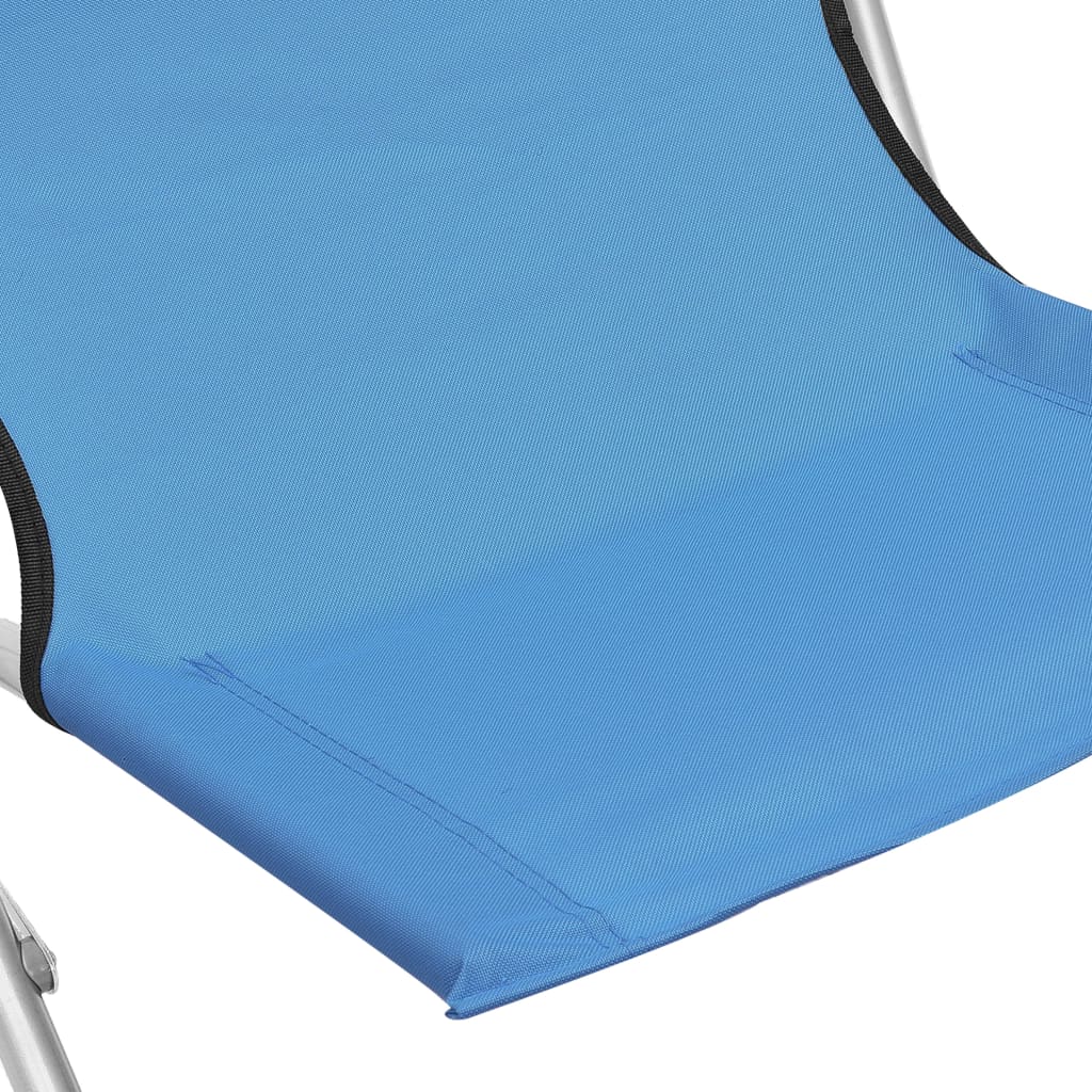 Chaises de plage pliables lot de 2 Bleu Tissu