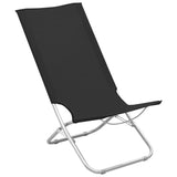 Chaises de plage pliables lot de 2 Noir Tissu