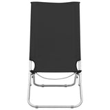 Chaises de plage pliables lot de 2 Noir Tissu