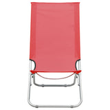 Chaises de plage pliables lot de 2 Rouge Tissu