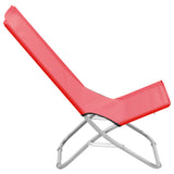 Chaises de plage pliables lot de 2 Rouge Tissu