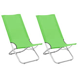 Chaises de plage pliables lot de 2 Vert Tissu