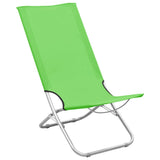 Chaises de plage pliables lot de 2 Vert Tissu