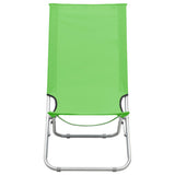 Chaises de plage pliables lot de 2 Vert Tissu