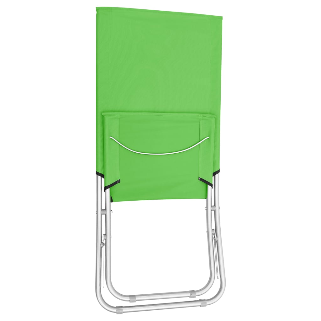 Chaises de plage pliables lot de 2 Vert Tissu