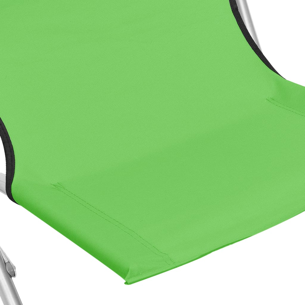 Chaises de plage pliables lot de 2 Vert Tissu