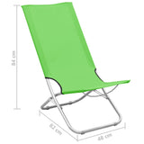 Chaises de plage pliables lot de 2 Vert Tissu