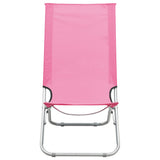 Chaises de plage pliables lot de 2 Rose Tissu